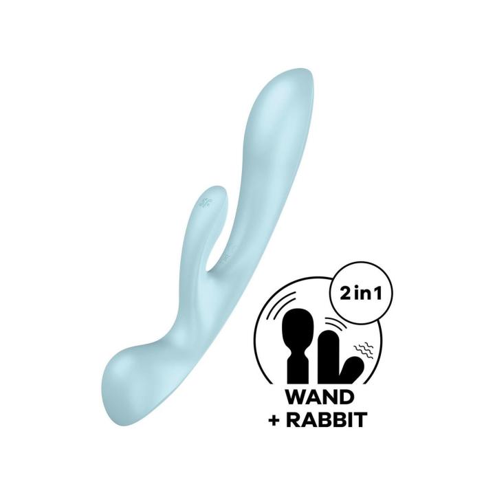 Satisfyer Triple Oh Light Blue – wibrator króliczek 3 silniczki, IPX7 | Loris.pl