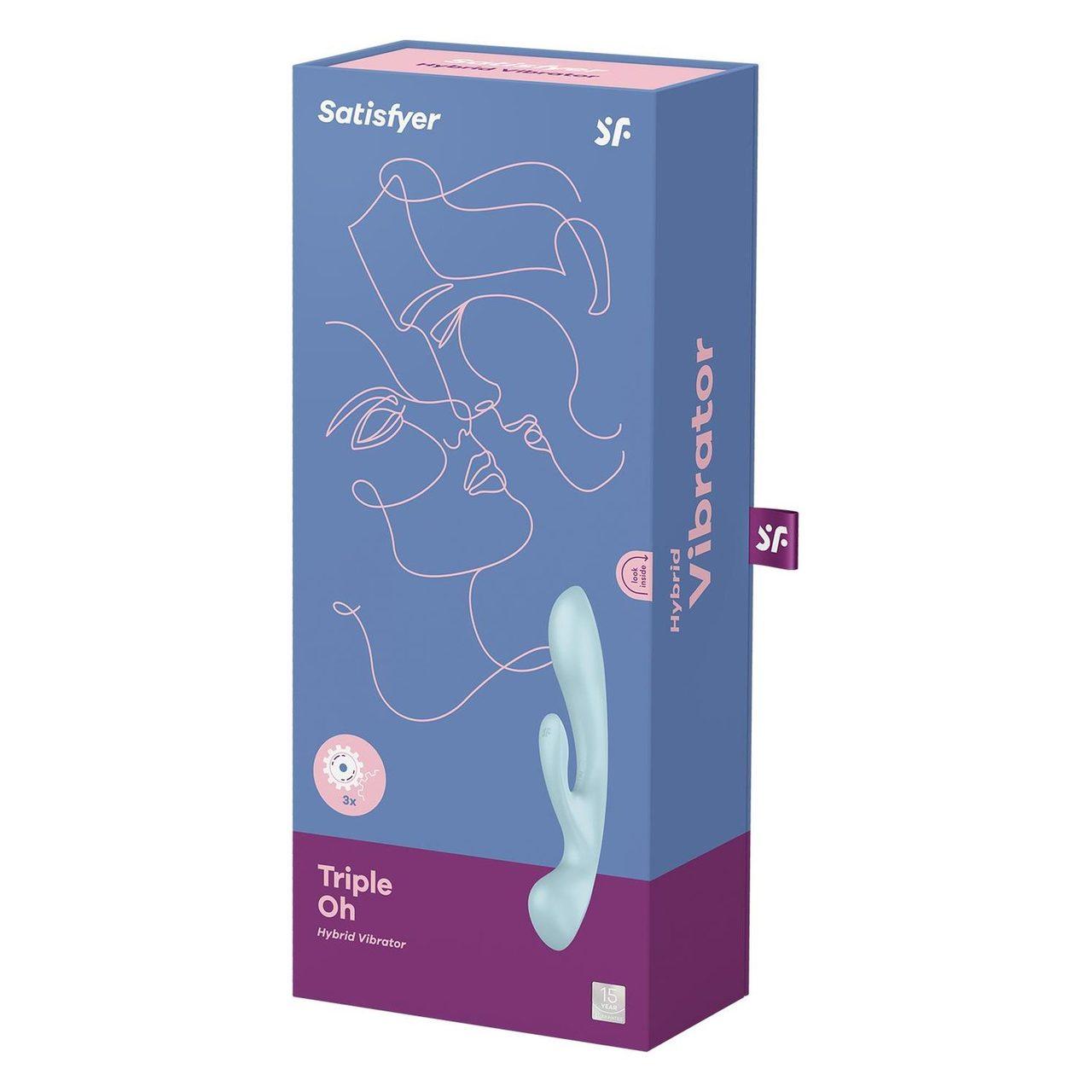 Satisfyer Triple Oh Light Blue – wibrator króliczek 3 silniczki, IPX7 | Loris.pl