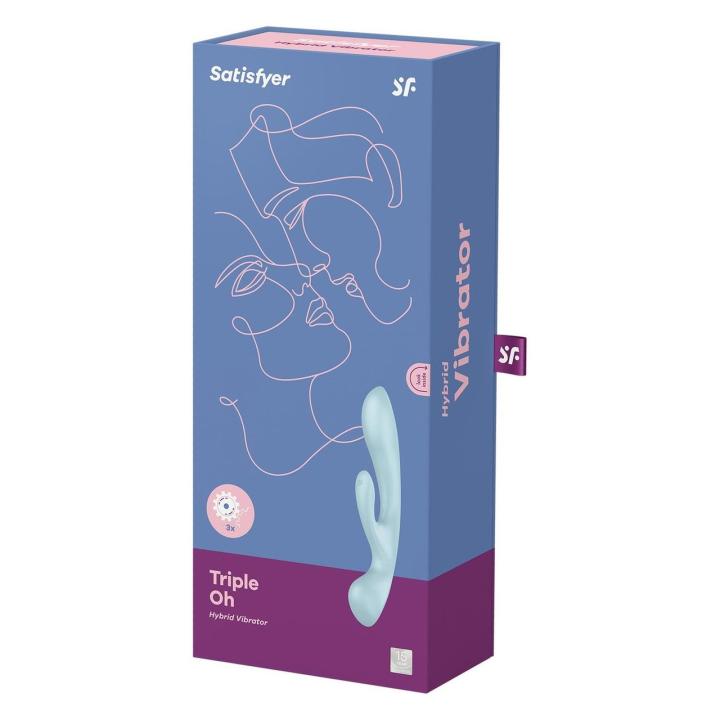 Satisfyer Triple Oh Light Blue – wibrator króliczek 3 silniczki, IPX7