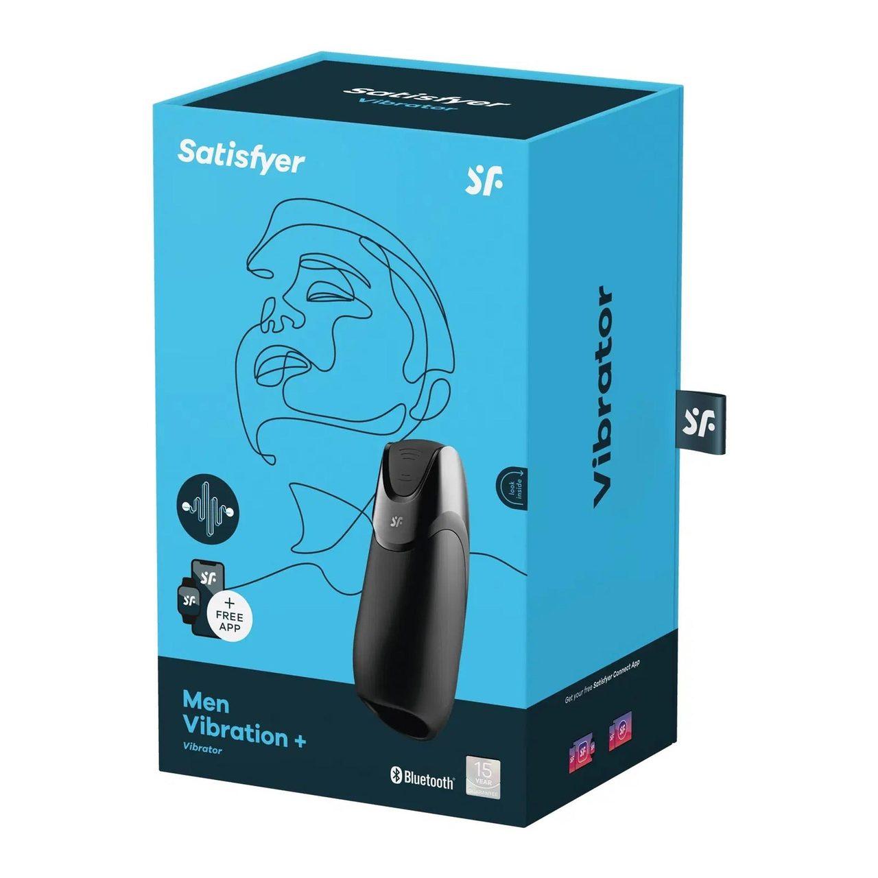 Satisfyer Men Vibration+ Connect czarny – masturbator z aplikacją i wibracją | Loris.pl