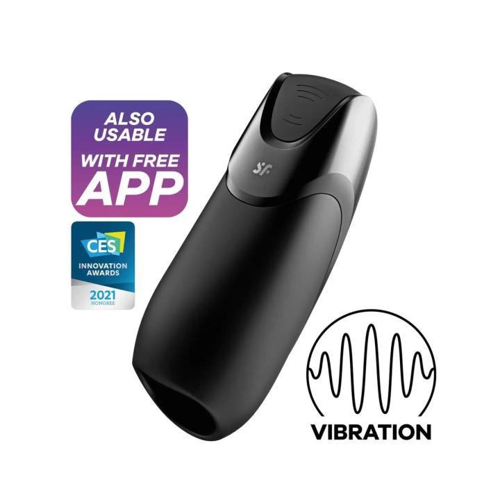 Satisfyer Men Vibration+ Connect czarny – masturbator z aplikacją i wibracją | Loris.pl