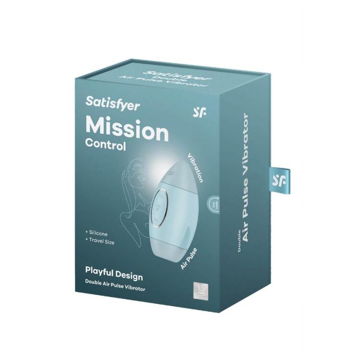 Satisfyer Mission Control Blue – stymulator łechtaczki Air Pulse + wibracje IPX7