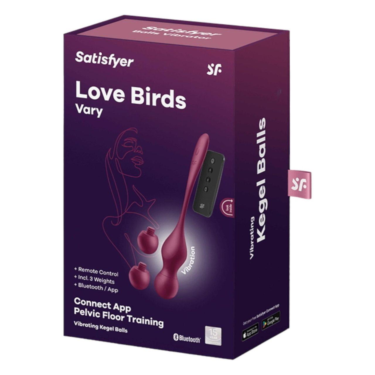 Satisfyer Love Birds Vary Connect – kulki gejszy z aplikacją i 3 ciężarkami