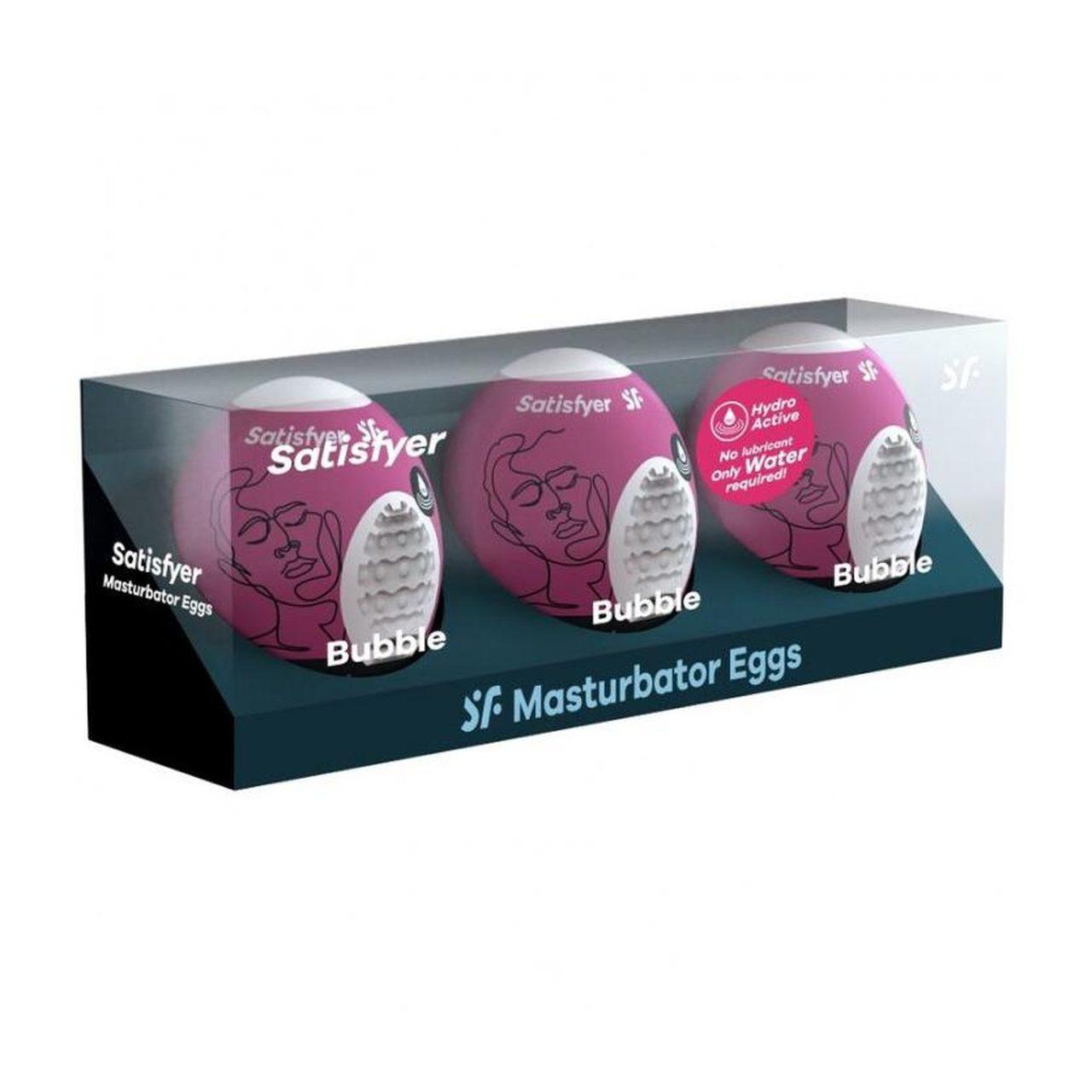 Satisfyer Masturbator Eggs Bubble 3 szt. – jajka masturbacyjne | Loris.pl