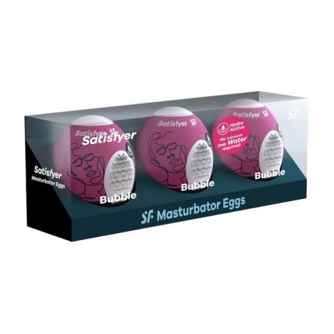 Satisfyer Masturbator Eggs Bubble 3 szt. – jajka masturbacyjne