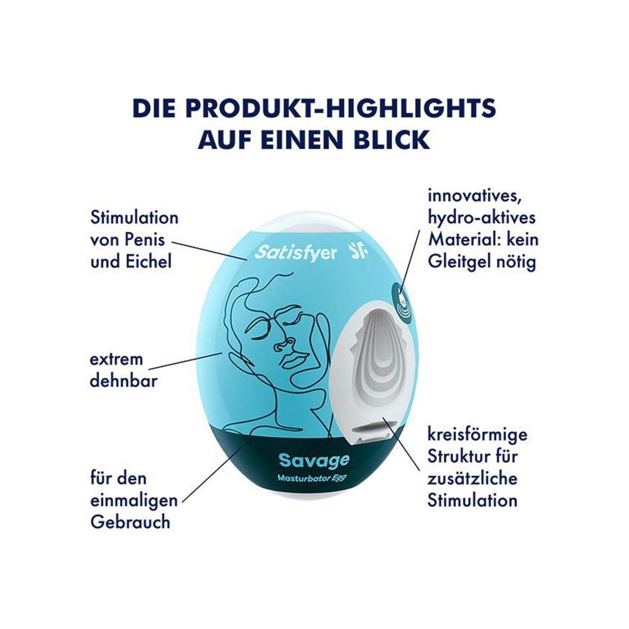 Satisfyer Eggcited Savage – masturbator jajko na wodę bez lubrykantu | Loris.pl