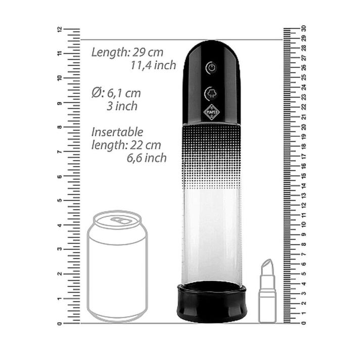 Automatyczna pompka do penisa 20 cm czarna | Loris.pl