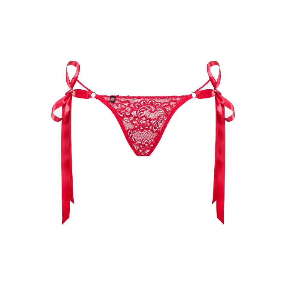 Czerwone stringi Obsessive Lovlea z kokardkami 