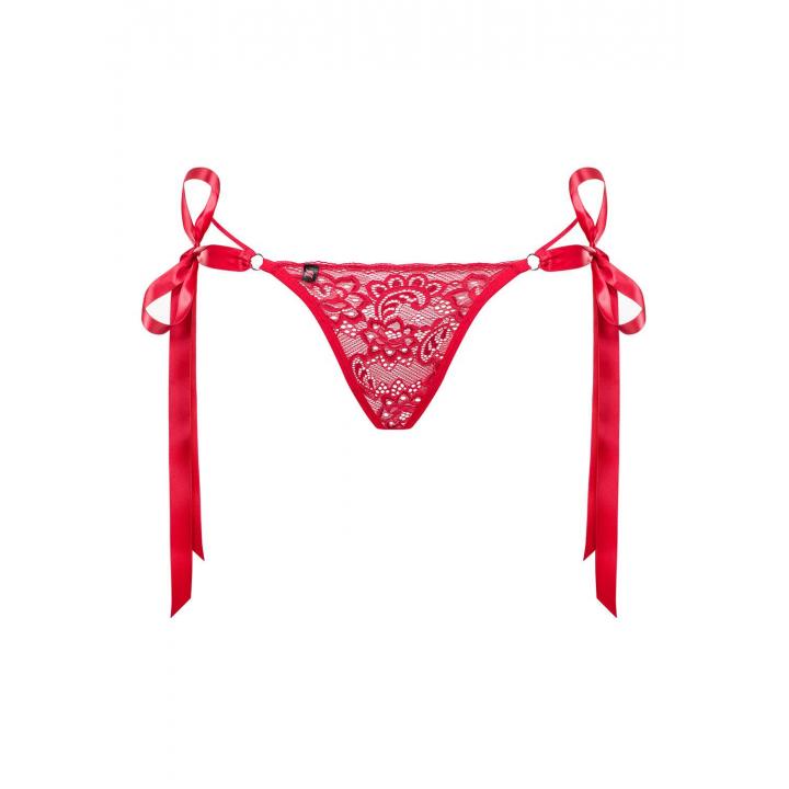 Czerwone stringi Obsessive Lovlea z kokardkami 