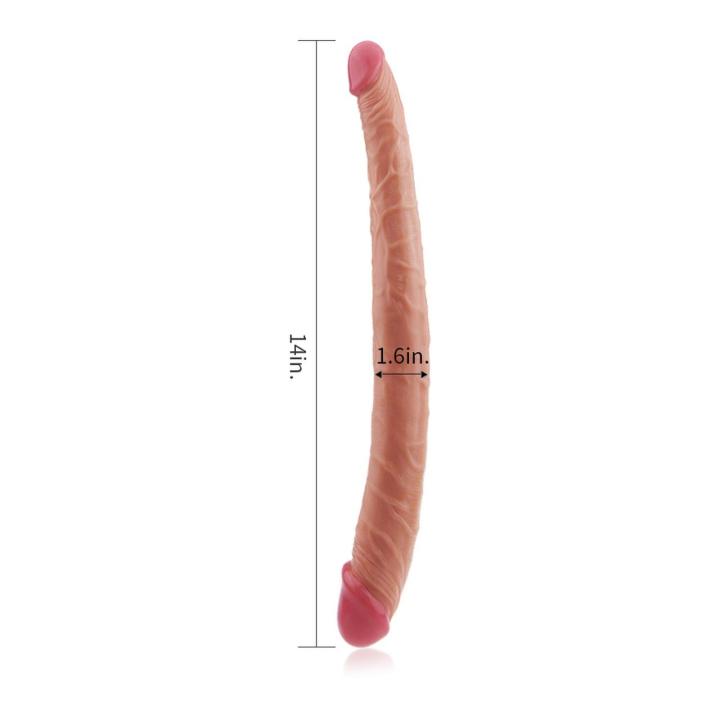 Podwójne realistyczne dildo 35,5 cm – elastyczne, do solo i w duecie