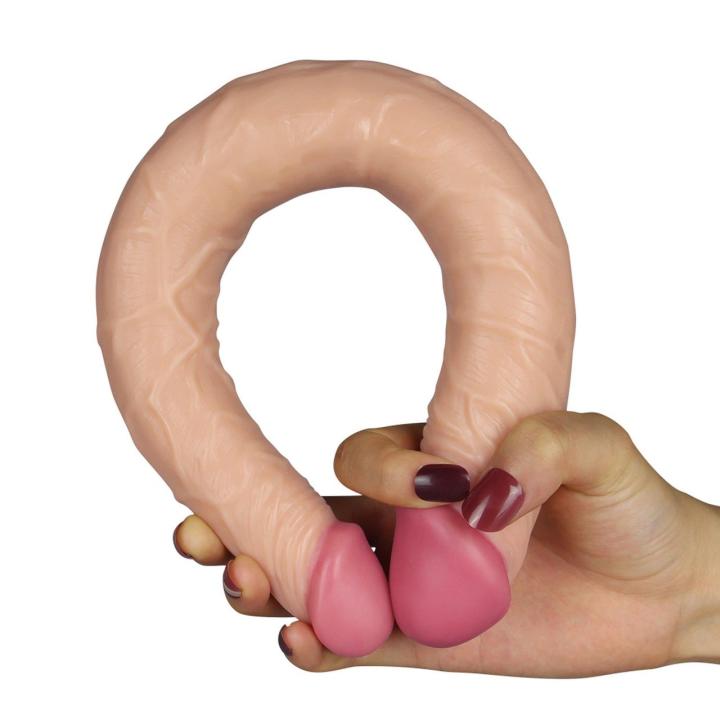 Podwójne realistyczne dildo 35,5 cm – elastyczne, do solo i w duecie