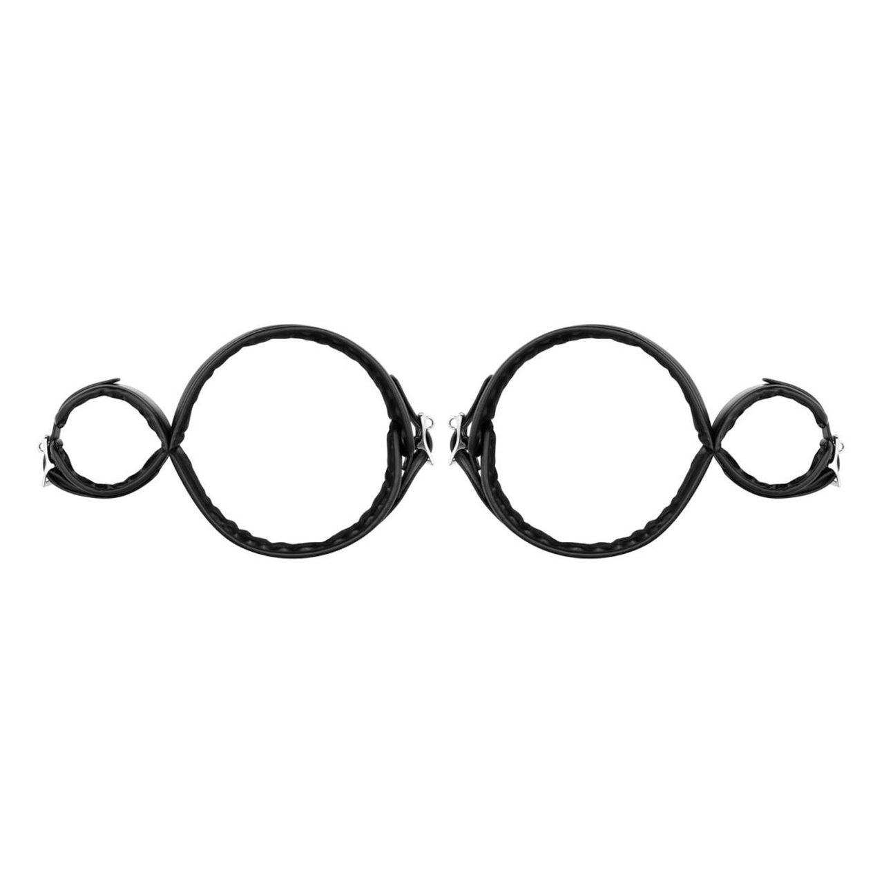 Zestaw bondage na uda i nadgarstki czarny | Loris.pl