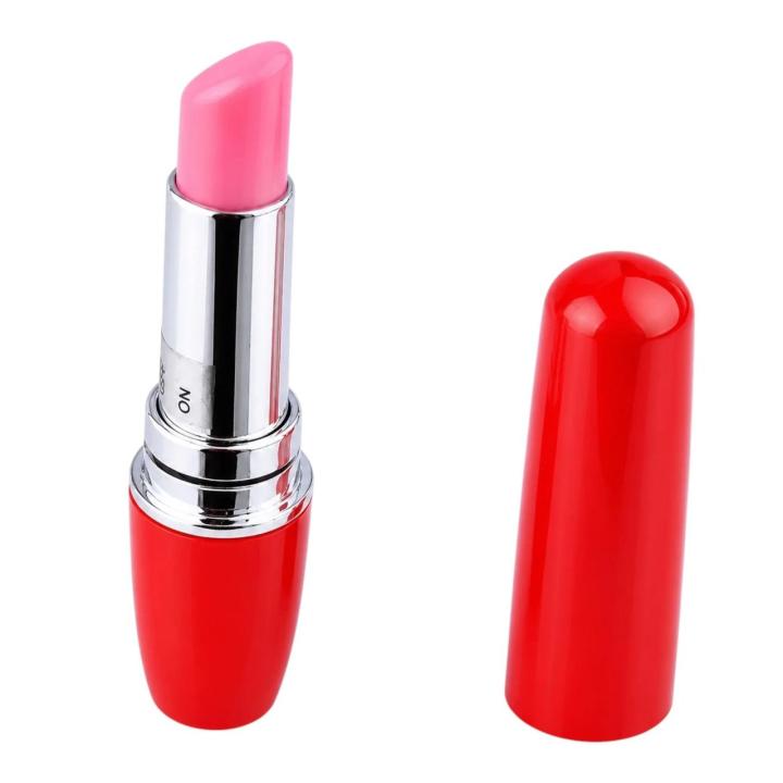 Mini wibrator szminka czerwony 9,5 cm | Dyskretny wibrator do torebki