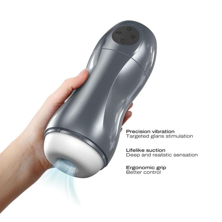 Masturbator z podciśnieniem i wibracjami 22 cm | 3 tryby ssania + Boost