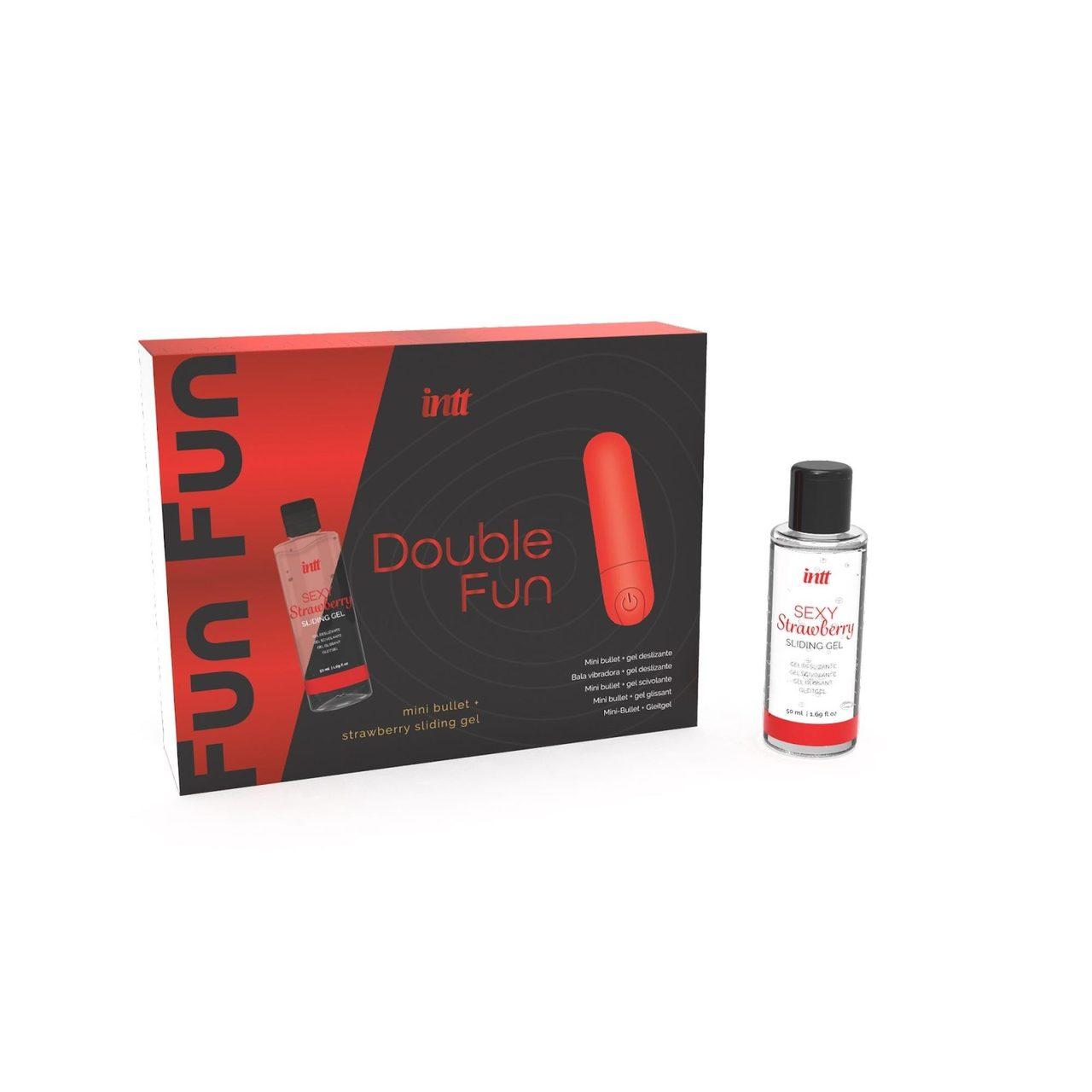 Zestaw mini wibrator pocisk USB + lubrykant truskawkowy 50 ml | Loris.pl