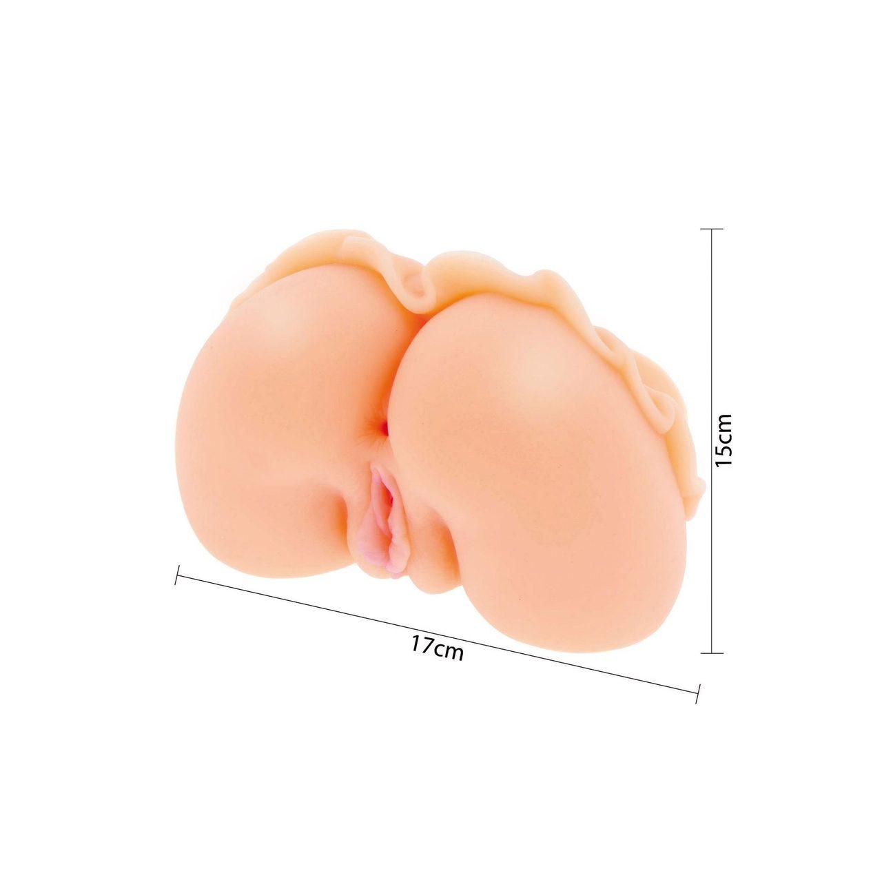 Masturbator wagina i anal TPE 15×17 cm z pierścieniem zaciskającym | Loris.pl