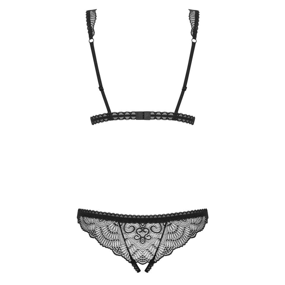 Body Obsessive Firella czarne z finezyjnym łączeniem na brzuchu