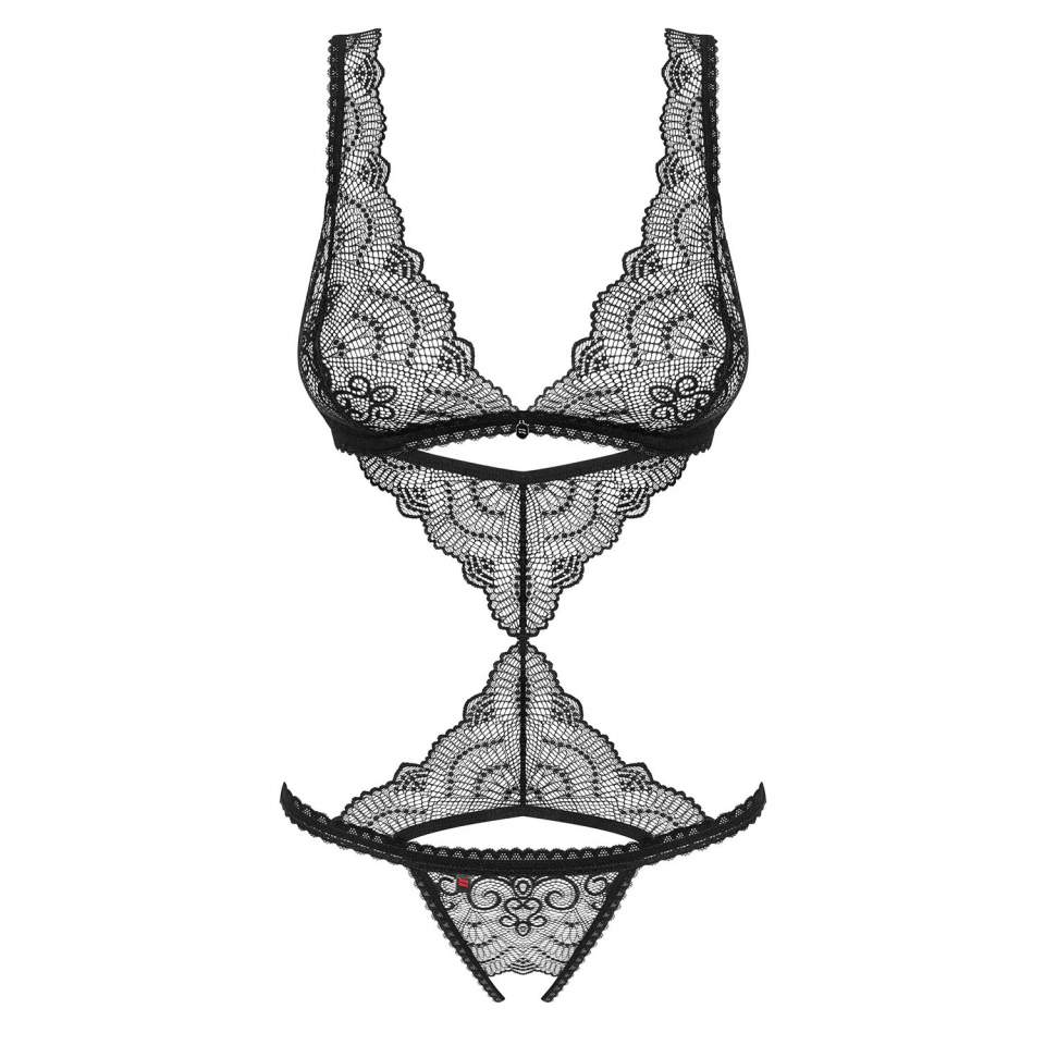 Body Obsessive Firella czarne z finezyjnym łączeniem na brzuchu