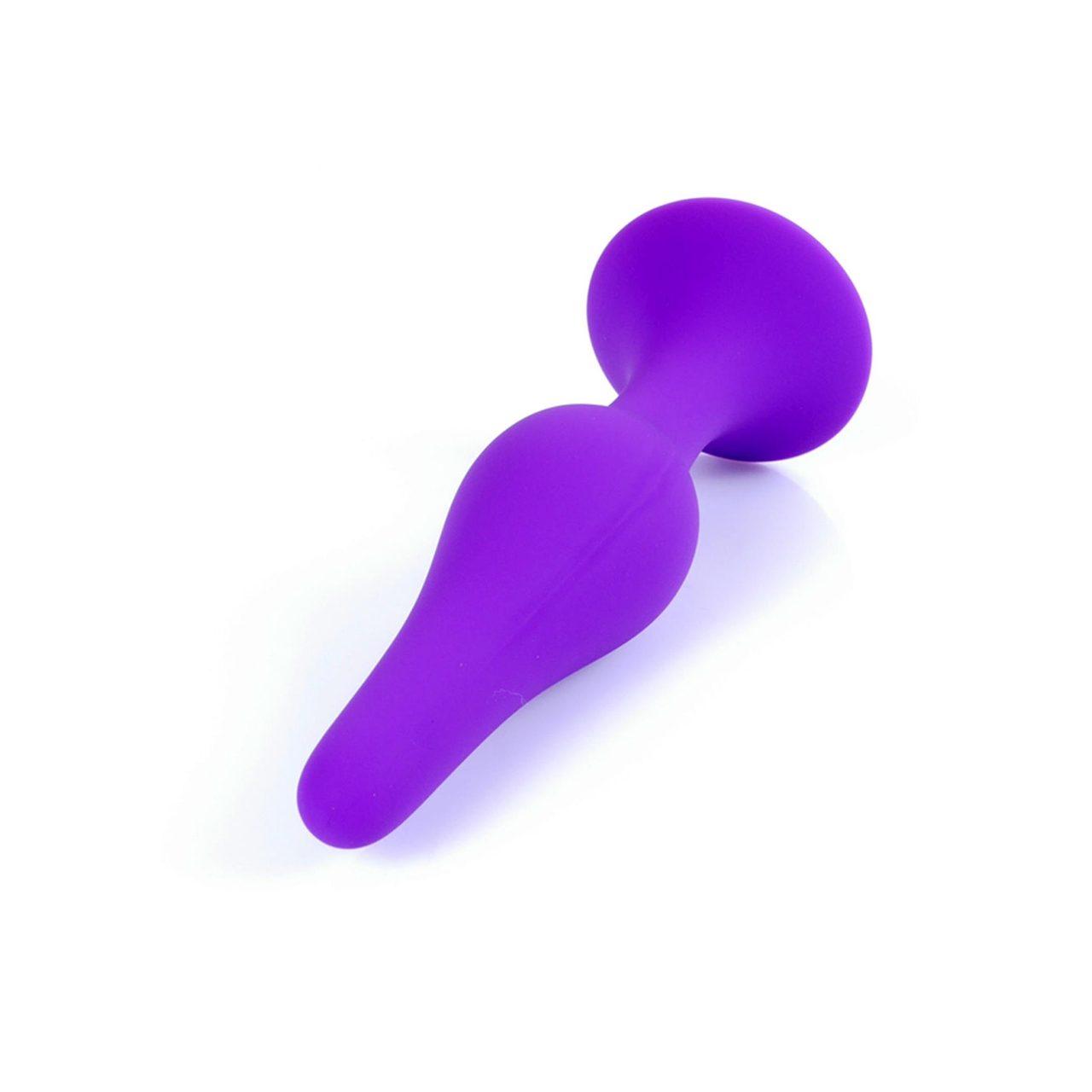 Fioletowy plug analny z przyssawką 15,5 cm | Silikon medyczny