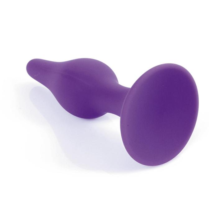 Fioletowy plug analny z przyssawką 15,5 cm | Silikon medyczny