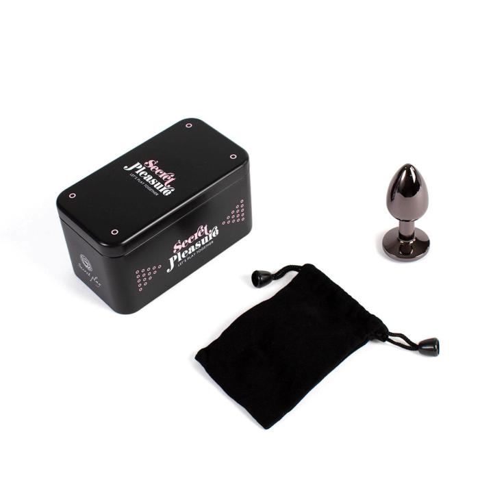 Metalowy korek analny gunmetal 7 cm – mały plug z aluminium