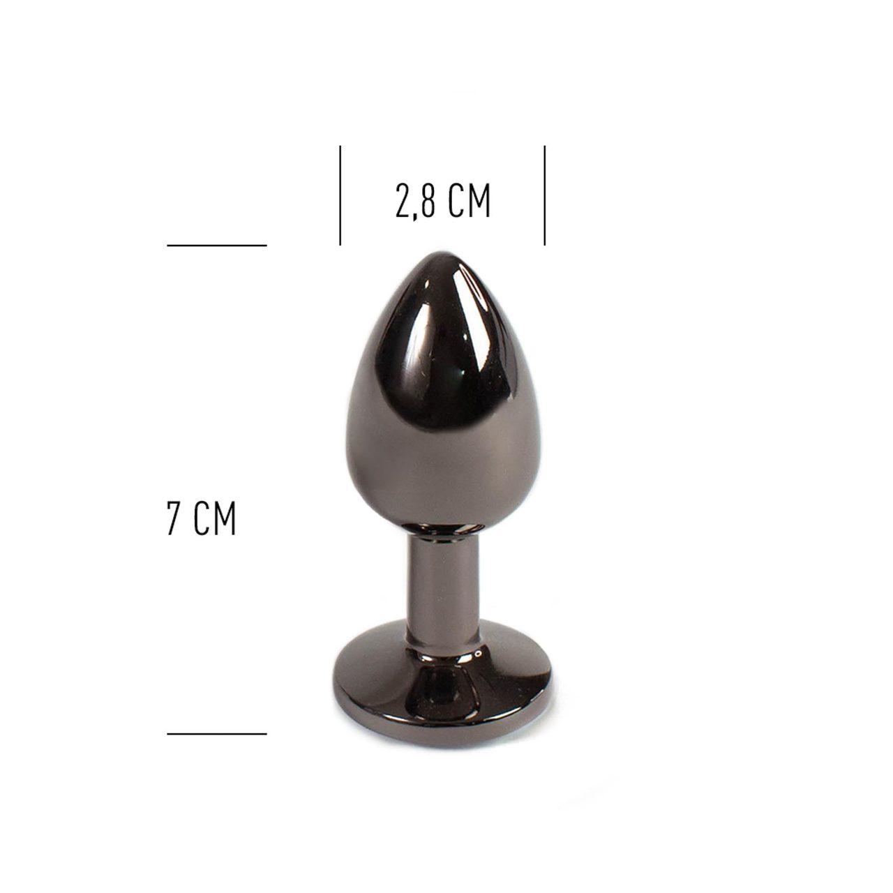 Metalowy korek analny gunmetal 7 cm – mały plug z aluminium | Loris.pl