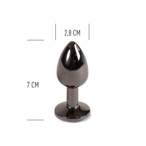 Metalowy korek analny gunmetal 7 cm – mały plug z aluminium