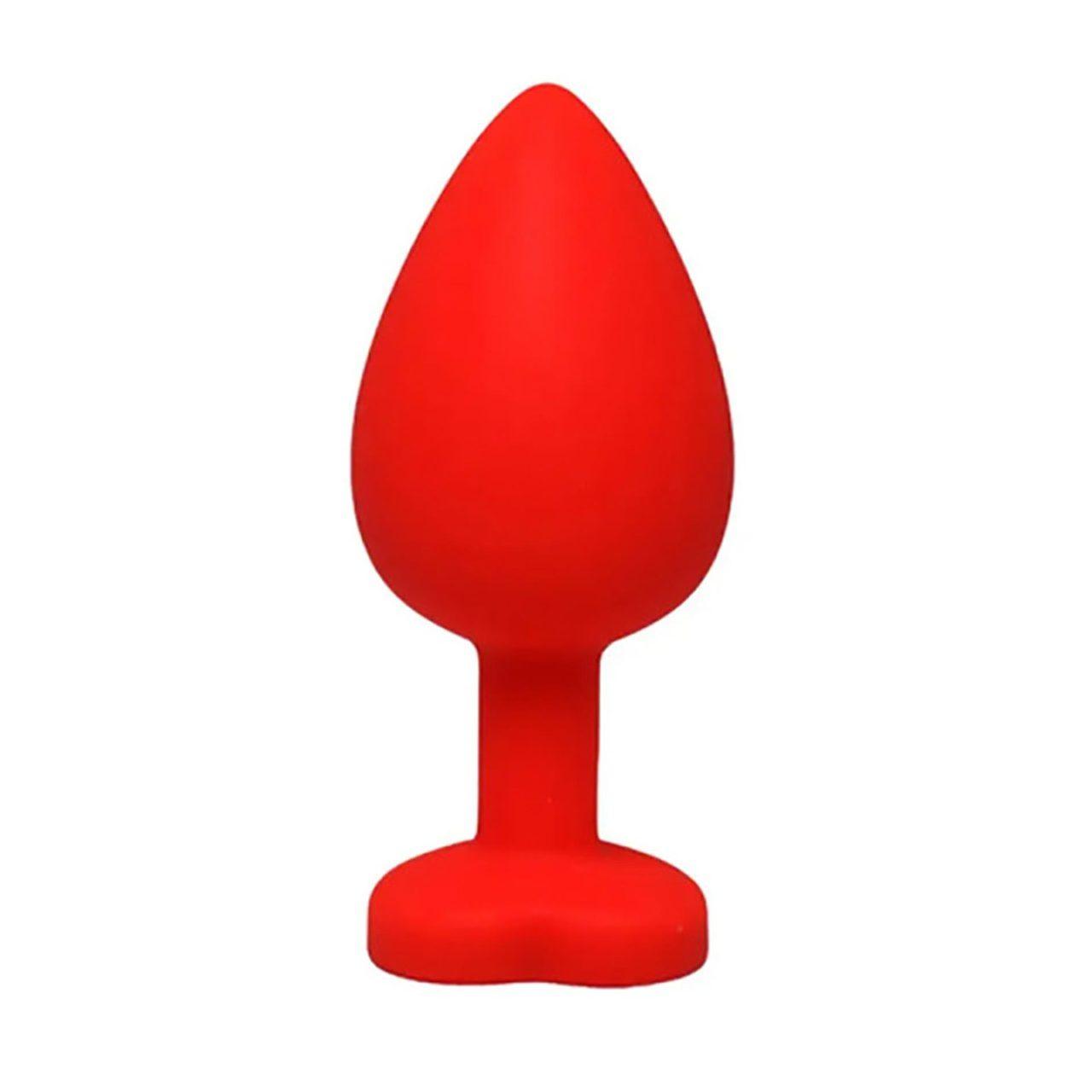 Czerwony plug analny serduszko small z kryształem | Loris.pl