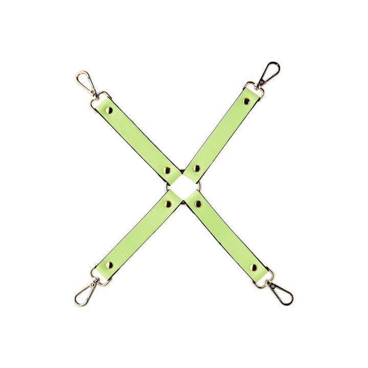 Świecące hogtie zielone z 4 karabińczykami | Wiązania BDSM