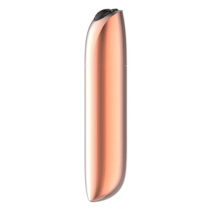 Złoty mini wibrator bullet USB - 20 trybów, wodoodporny
