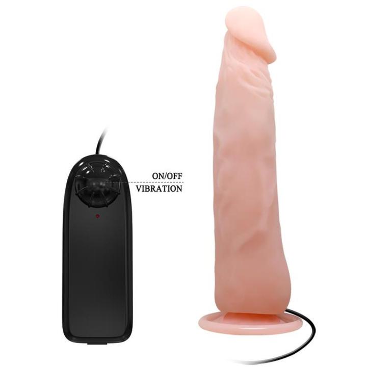 Cieliste dildo wibrujące z przyssawką i kontrolerem | Loris.pl