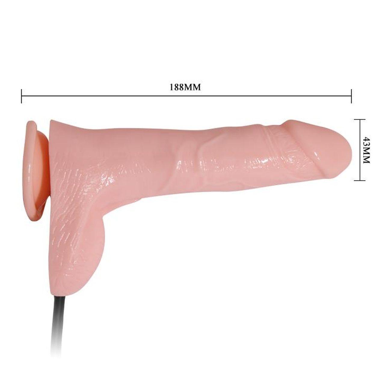 Nadmuchiwane dildo z wibracją i przyssawką cieliste | Loris.pl