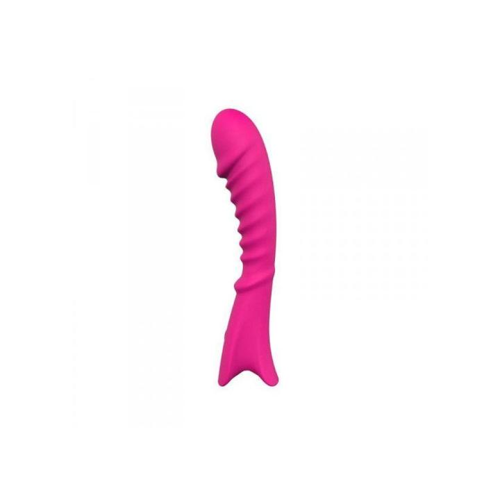 Designerski wibrator różowy z falistą fakturą | USB | Wodoodporny