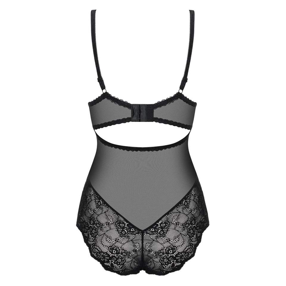 Czarne body Obsessive Amallie o wyjątkowo kuszącym kroju