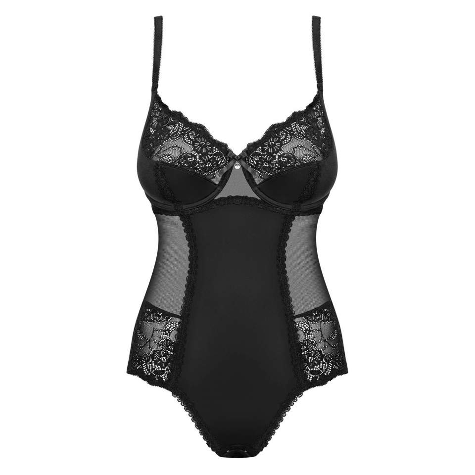 Czarne body Obsessive Amallie o wyjątkowo kuszącym kroju