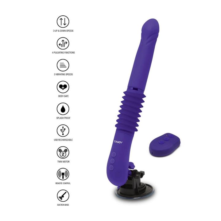 Wibrator pchający thruster 31 cm fioletowy