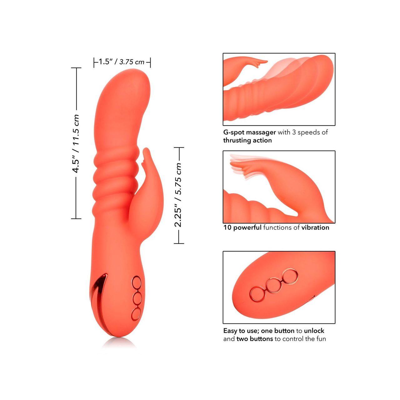 Wibrator rabbit z pchaniem i wibracjami do punktu g usb | Loris.pl
