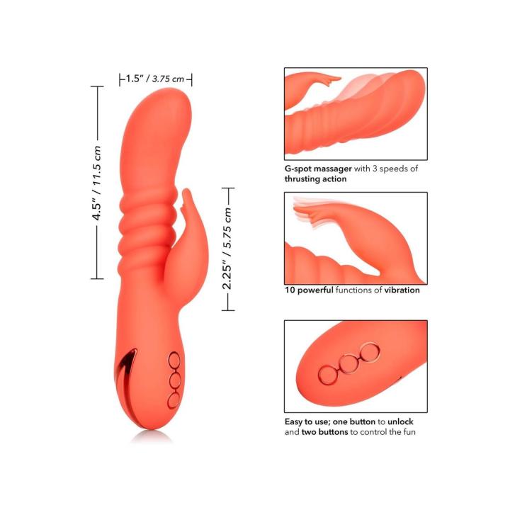 Wibrator rabbit z pchaniem i wibracjami do punktu g usb