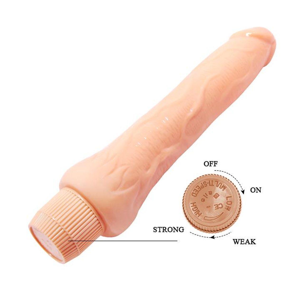 Cielisty wibrator klasyczny 24,9 cm – wibracje, punkt G, obrotowa regulacja