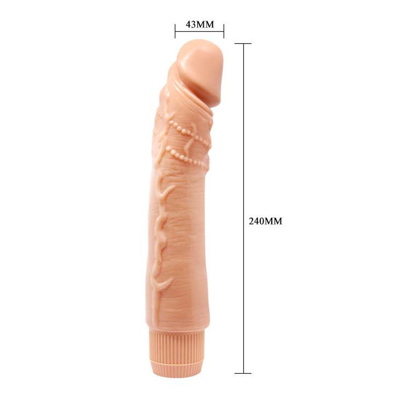 Cielisty wibrator realistyczny 24,1 cm wodoodporny | Loris.pl