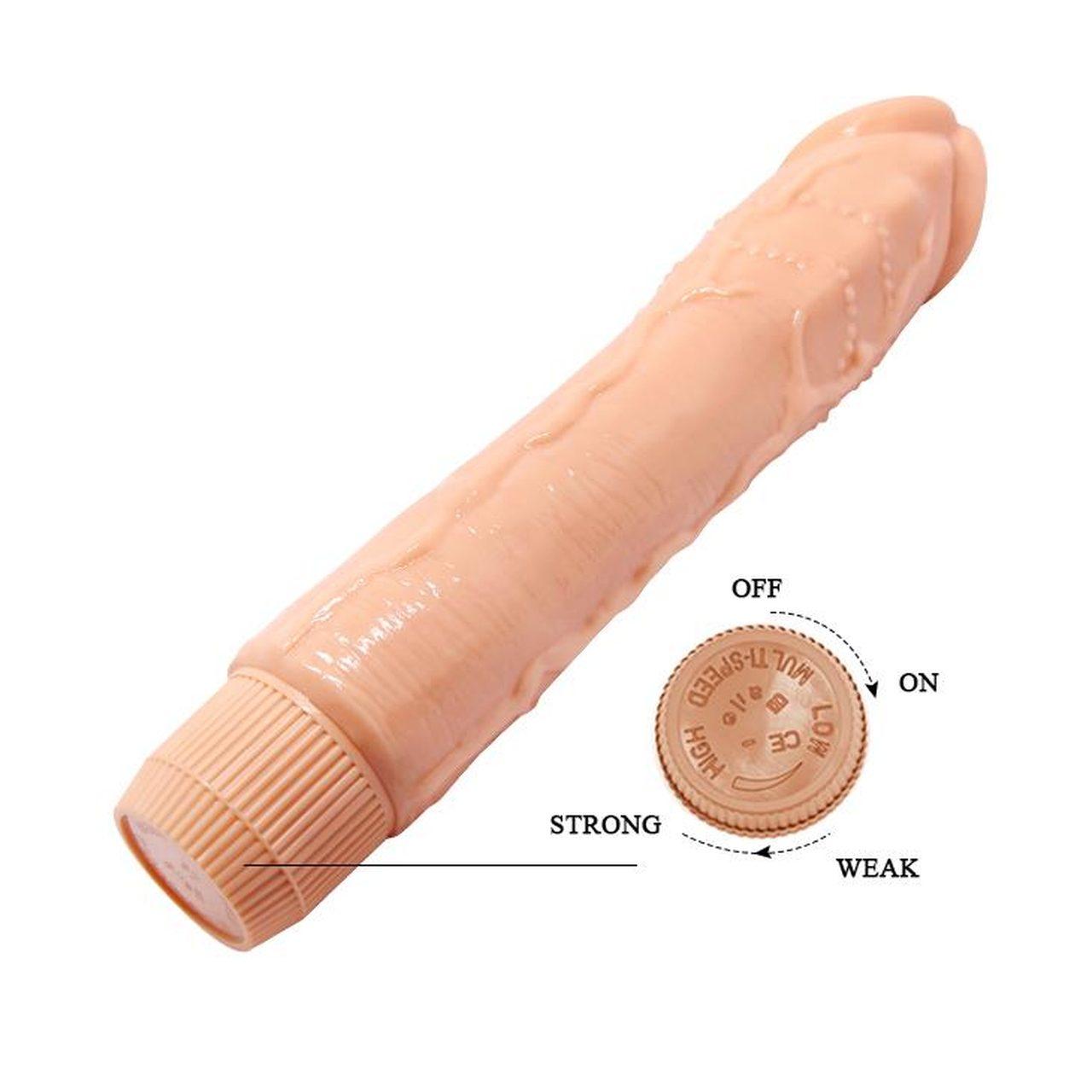 Cielisty wibrator realistyczny 24,1 cm wodoodporny | Loris.pl