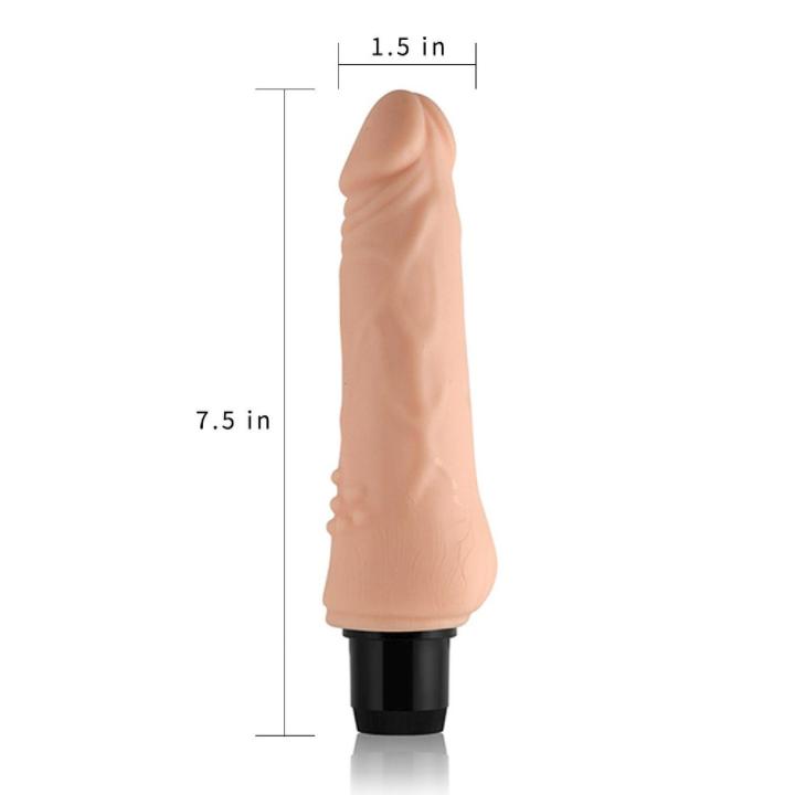 Miękki wibrator z cyber skóry 19 cm | Wodoodporny, wieloprędkościowy