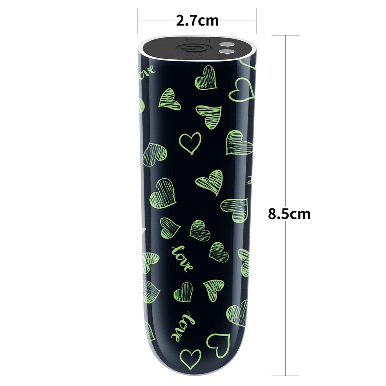 Świecący mini masażer serce USB – 10 trybów, wodoodporny | Loris.pl
