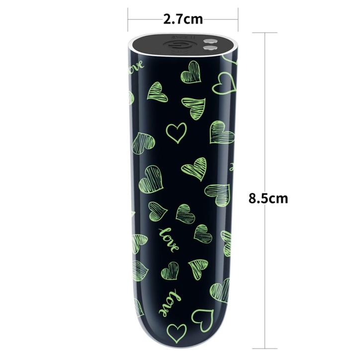 Świecący mini masażer serce USB – 10 trybów, wodoodporny | Loris.pl