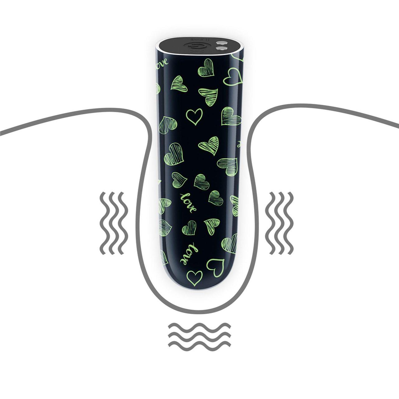Świecący mini masażer serce USB – 10 trybów, wodoodporny | Loris.pl