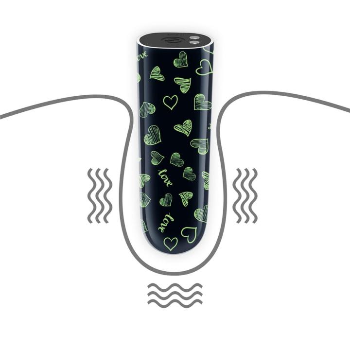 Świecący mini masażer serce USB – 10 trybów, wodoodporny