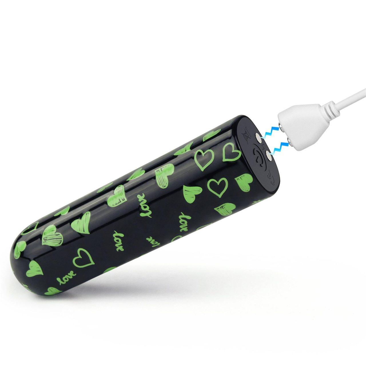 Świecący mini masażer serce USB – 10 trybów, wodoodporny | Loris.pl