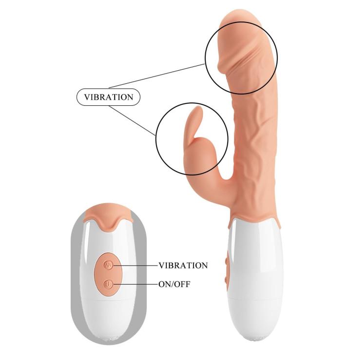 Cielisty wibrator króliczek 2 silniki | 30 trybów