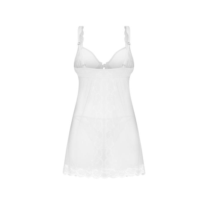 Obsessive Weddya babydoll z fiszbinami i stringami
