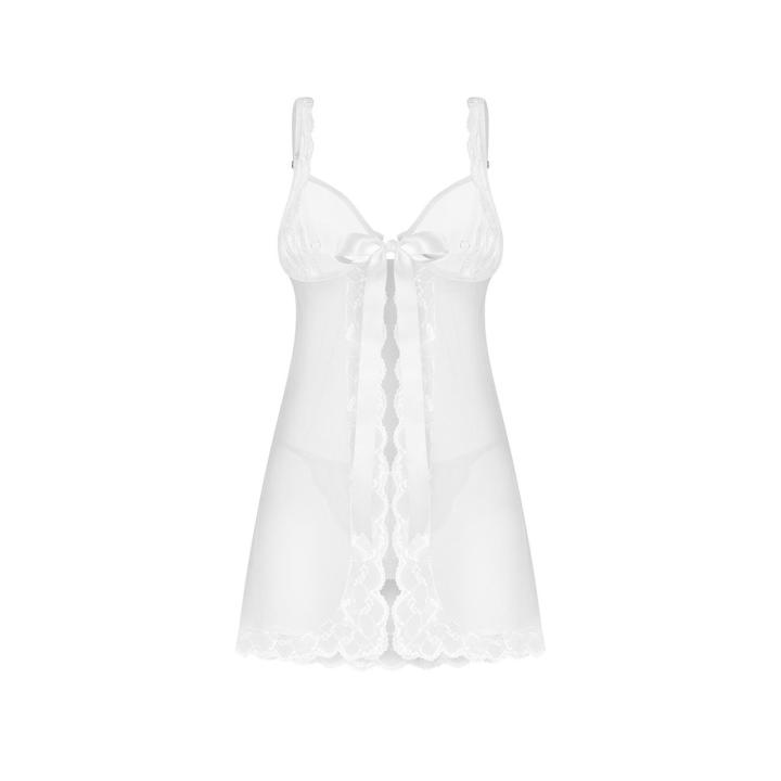 Obsessive Weddya babydoll z fiszbinami i stringami
